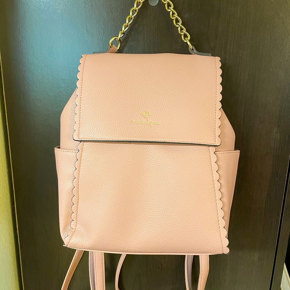 Blush scalloped-edge Nanette Lepore backpack